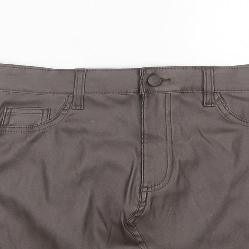 Denim & Co. Womens Brown  Polyester Mini Skirt Size 10