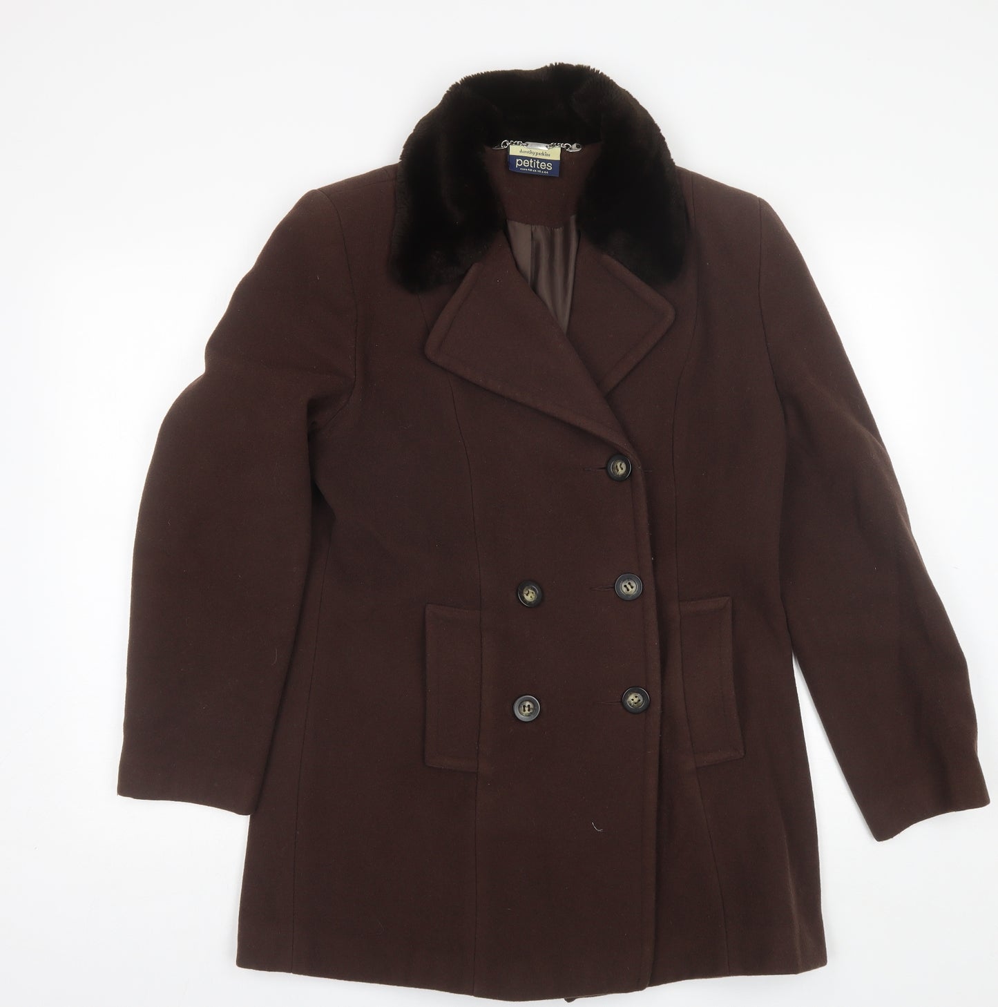 Dorothy Perkins Womens Brown   Pea Coat Jacket Size 14