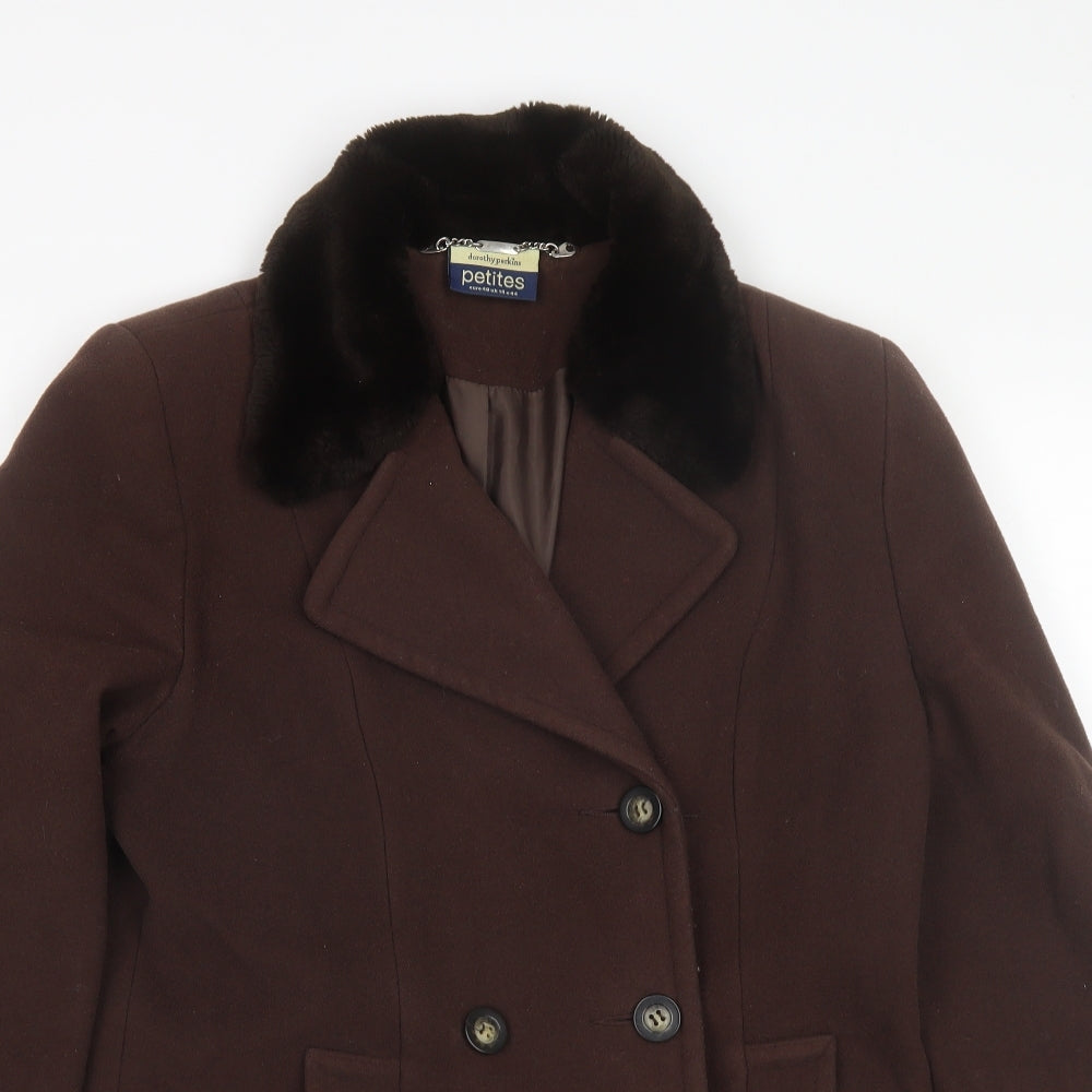 Dorothy Perkins Womens Brown   Pea Coat Jacket Size 14