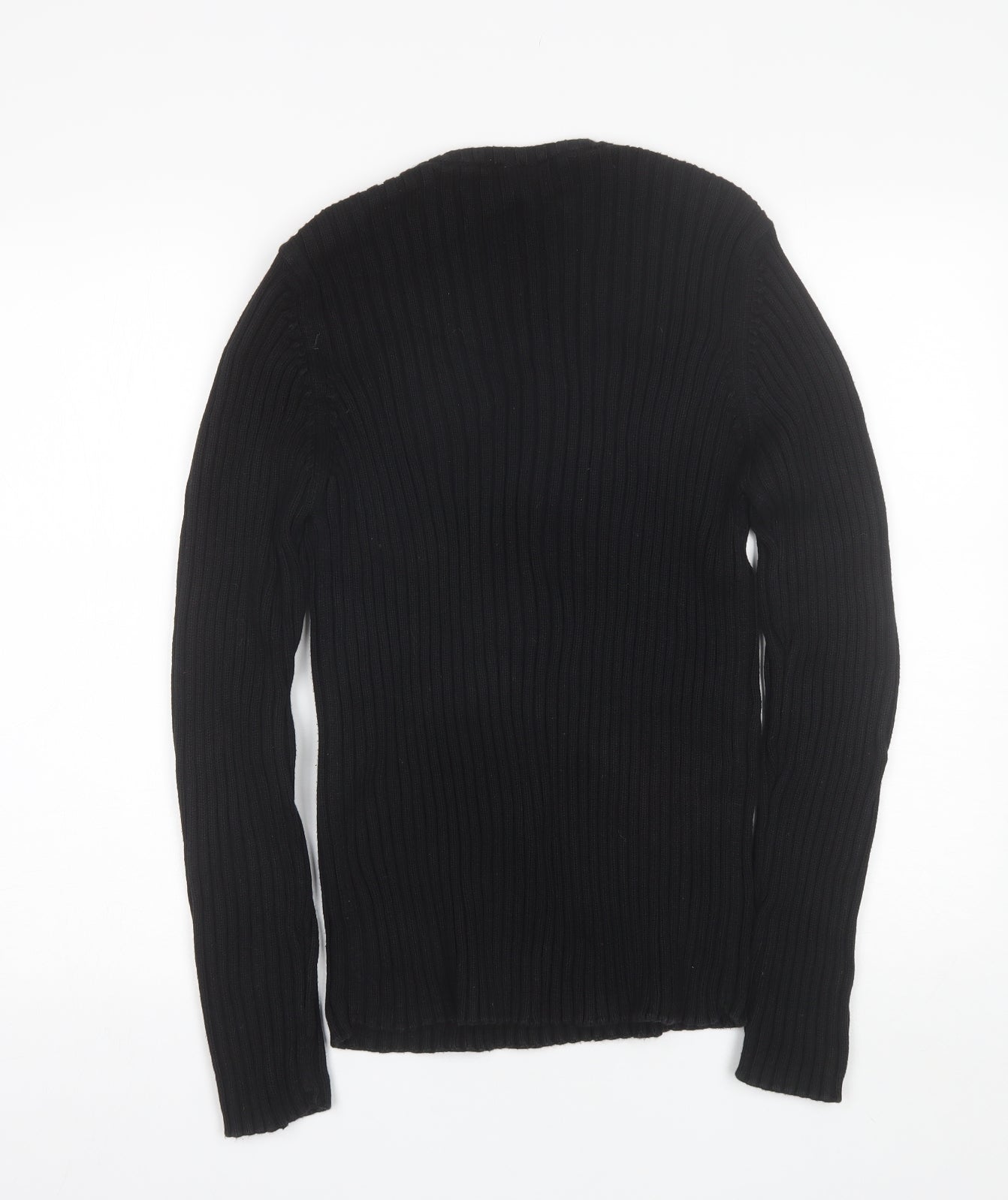 H&M Womens Black Round Neck  Cotton Pullover Jumper Size M