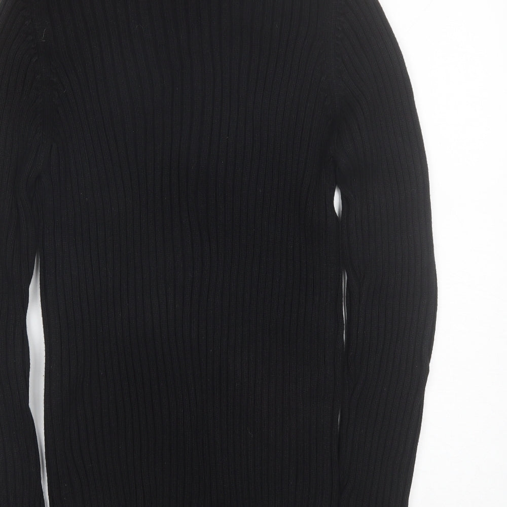 H&M Womens Black Round Neck  Cotton Pullover Jumper Size M