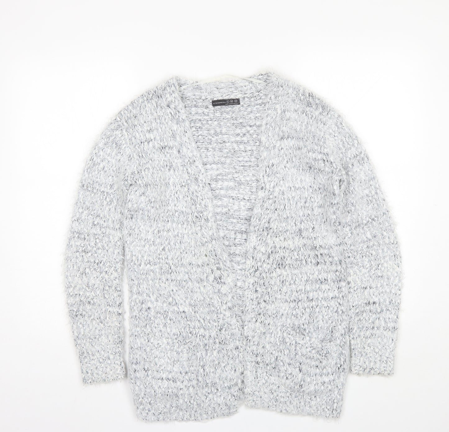 Atmosphere Womens Grey V-Neck  Polyester Cardigan Jumper Size 6