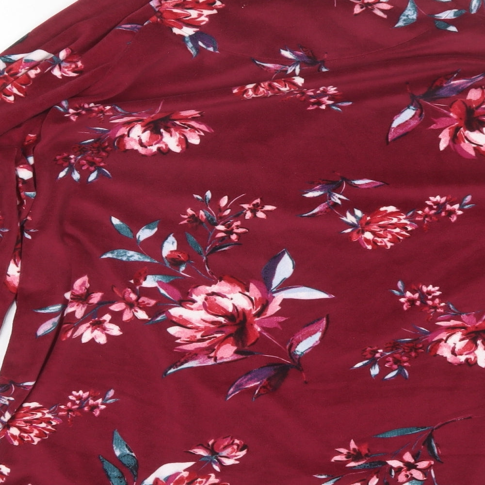 Love to Lounge Womens Red Floral Polyester Top Pyjama Top Size L