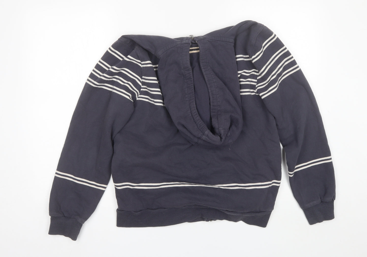 NEXT Boys Grey Striped Cotton Full Zip Hoodie Size 15 Years