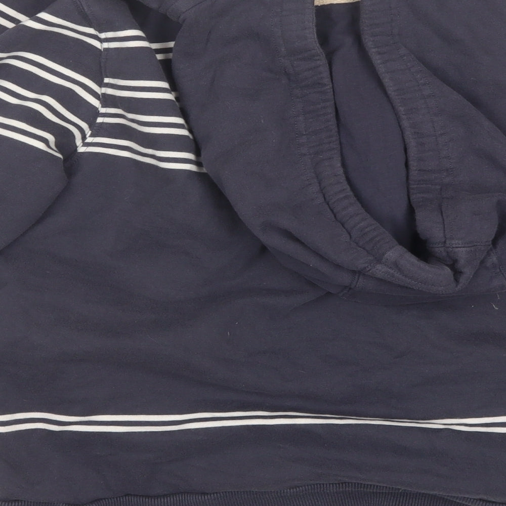 NEXT Boys Grey Striped Cotton Full Zip Hoodie Size 15 Years