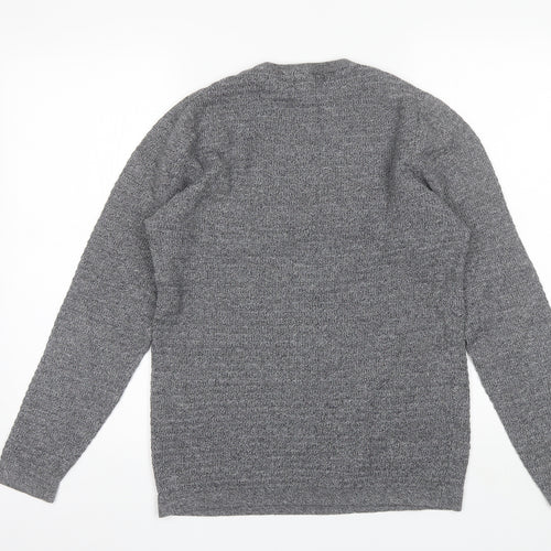 Cedar Wood State Mens Grey Round Neck  Cotton Pullover Jumper Size S
