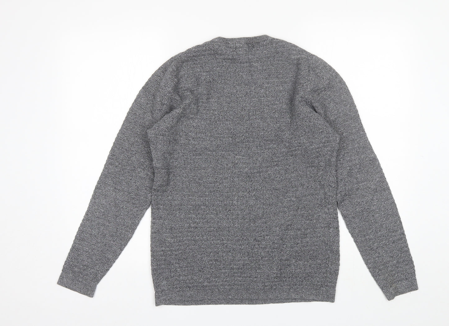 Cedar Wood State Mens Grey Round Neck  Cotton Pullover Jumper Size S