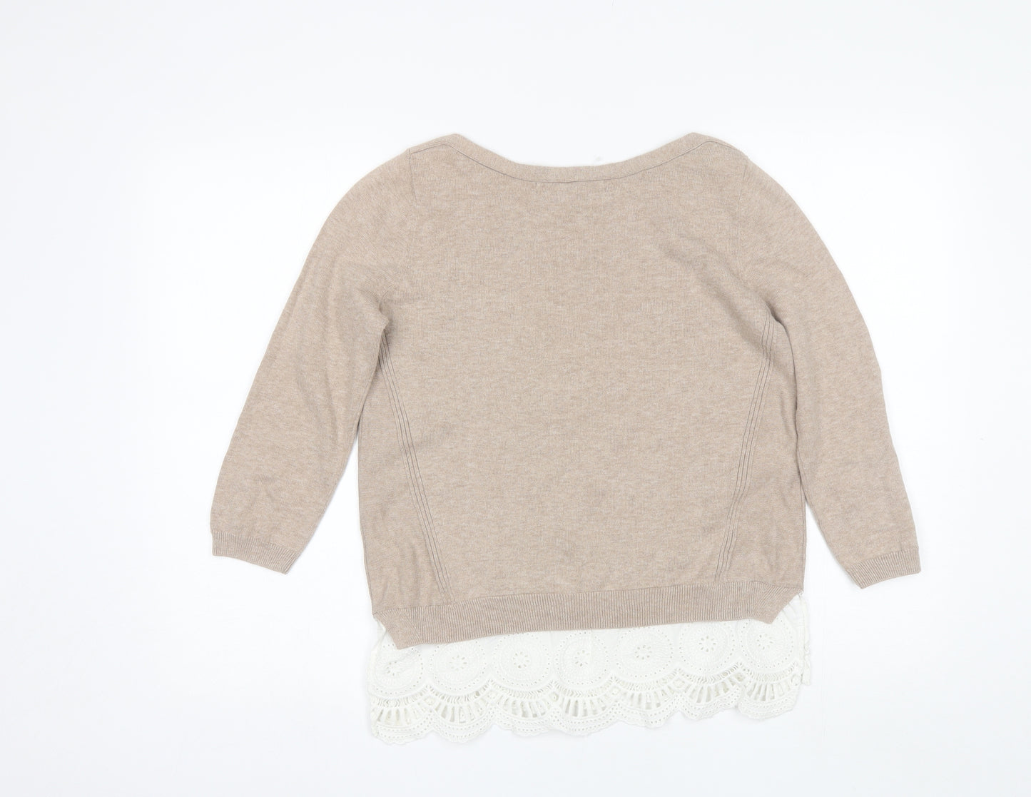 Principles Womens Brown Round Neck  Cotton Pullover Jumper Size 10