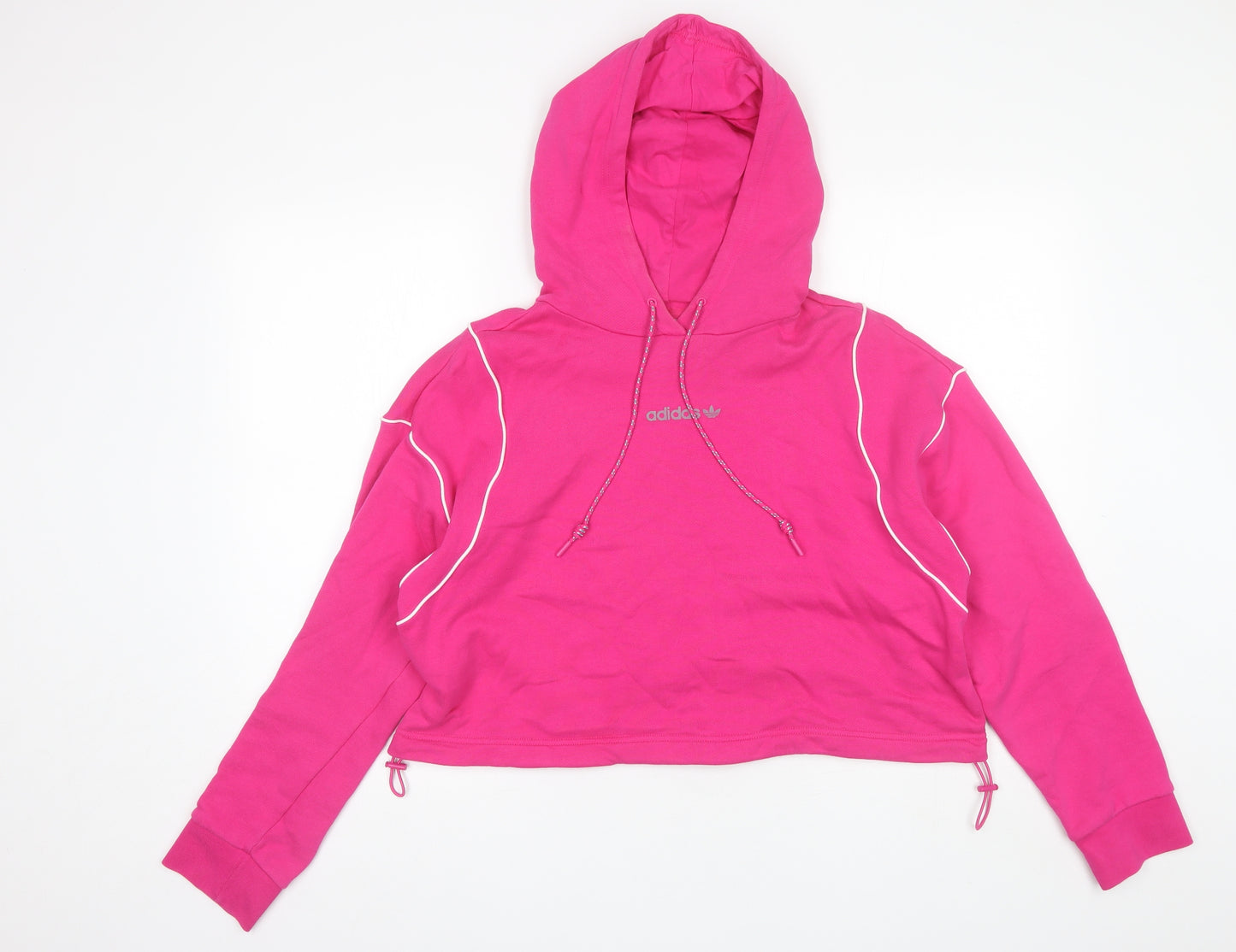 adidas Womens Pink  Cotton Pullover Hoodie Size 12