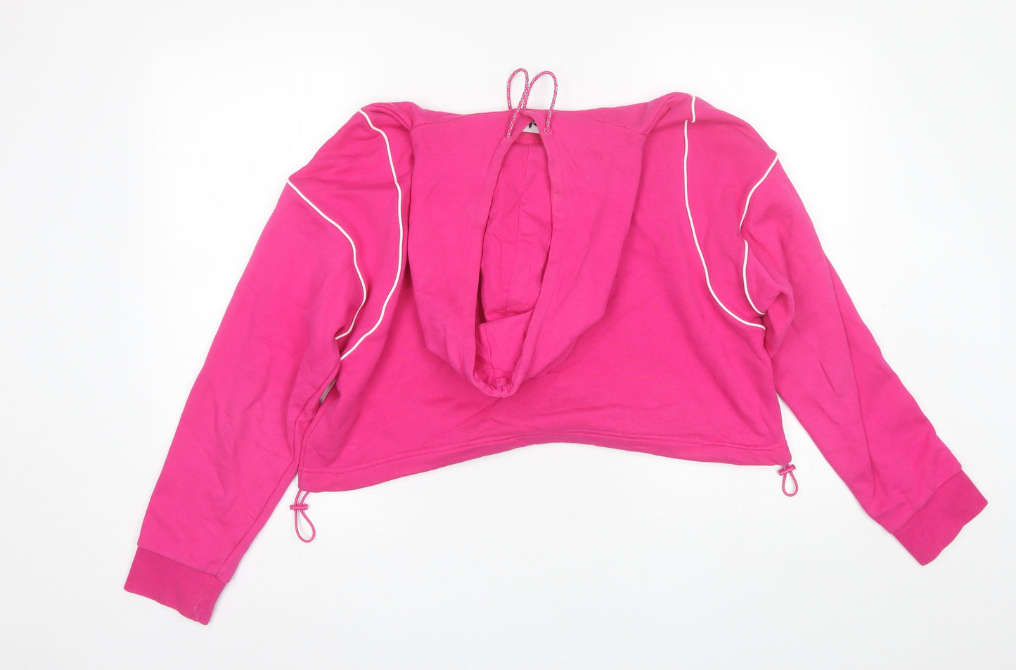 adidas Womens Pink  Cotton Pullover Hoodie Size 12