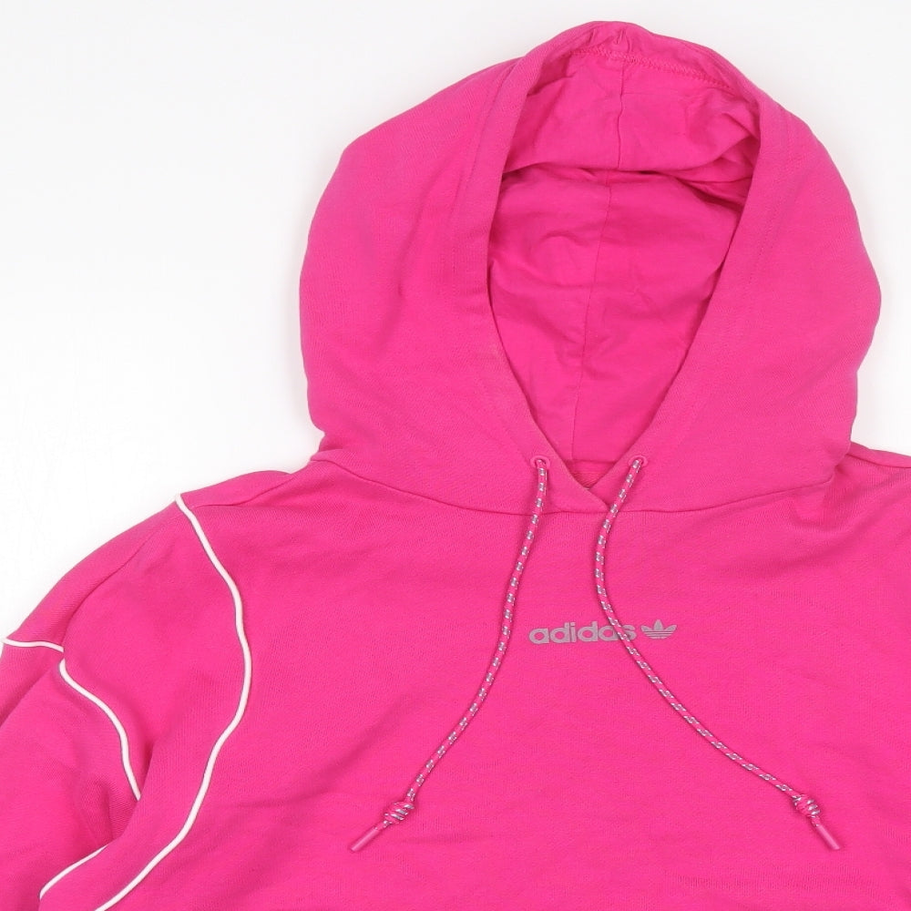 adidas Womens Pink  Cotton Pullover Hoodie Size 12