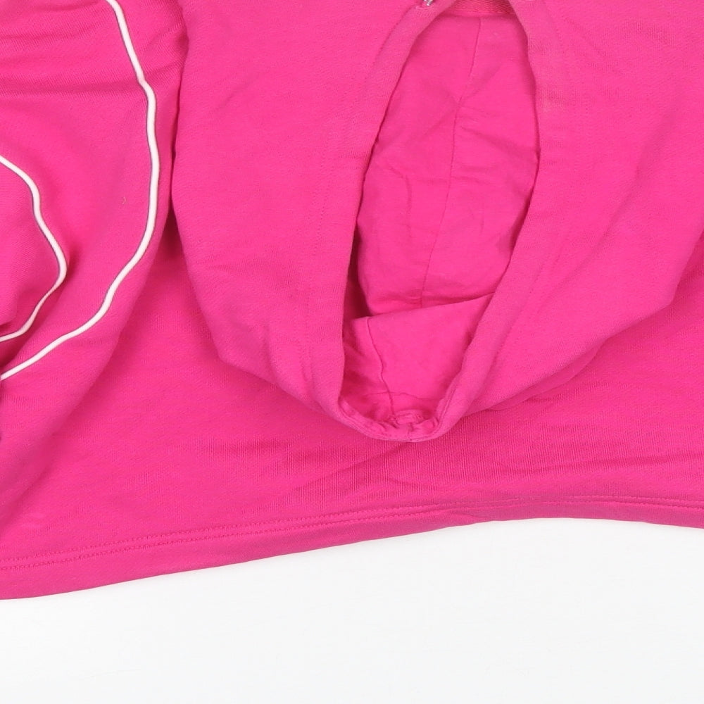 adidas Womens Pink  Cotton Pullover Hoodie Size 12