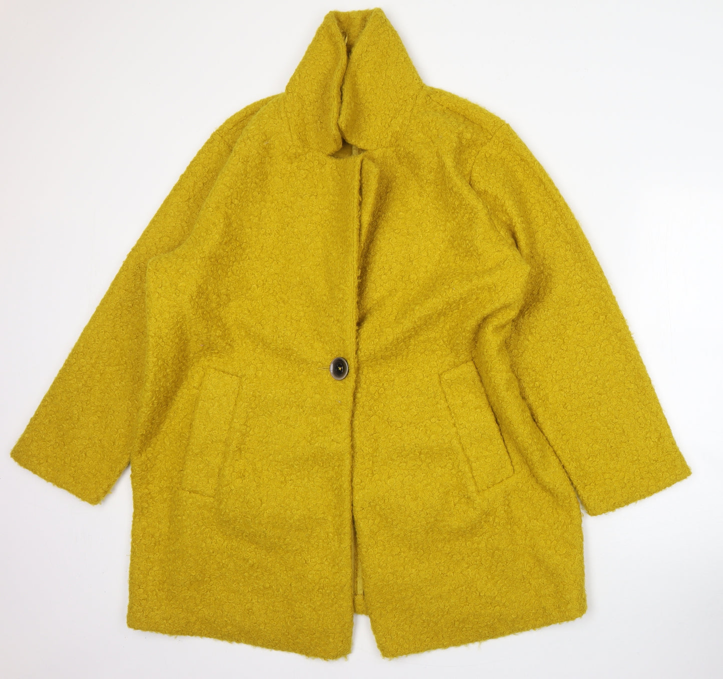 Nutmeg Womens Yellow   Jacket Coat Size 20  Button