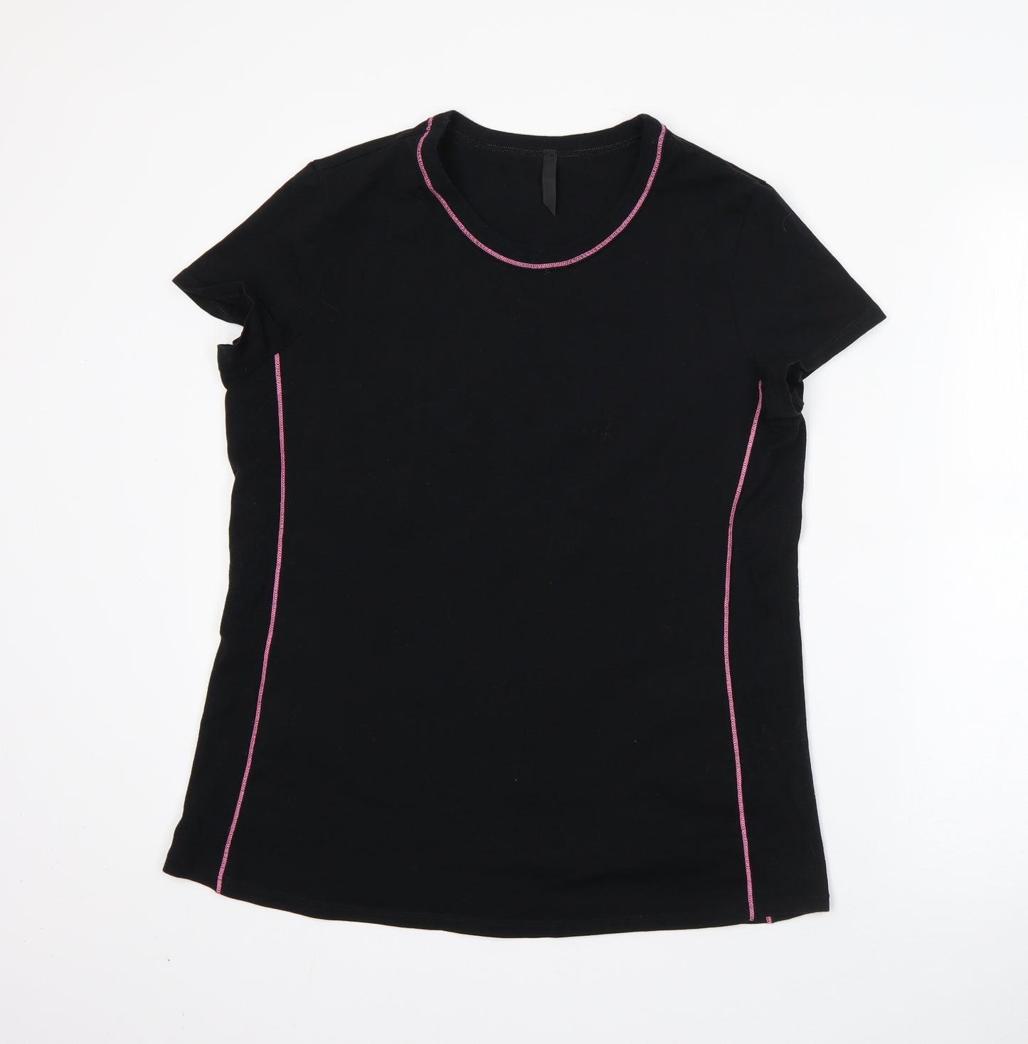 M&S Womens Black  Cotton  Pyjama Top Size 18