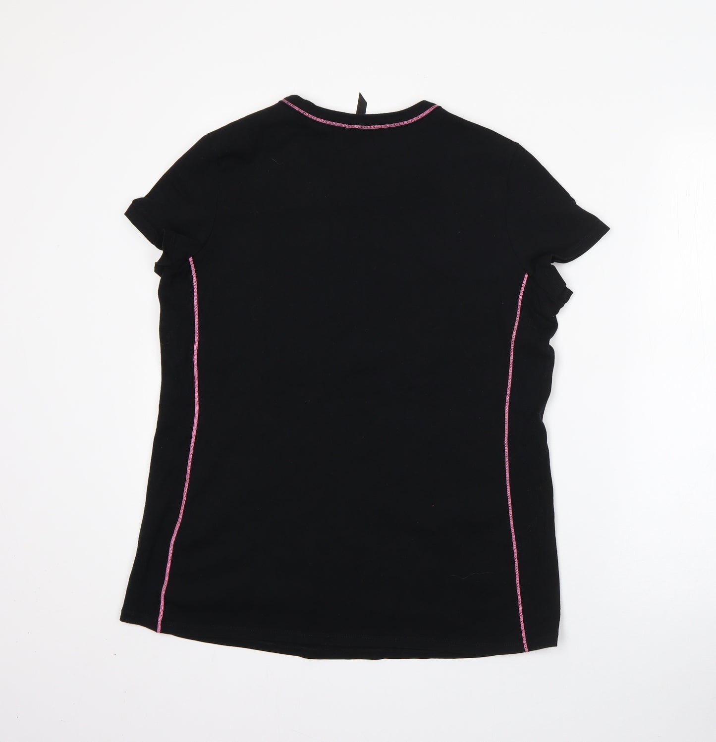 M&S Womens Black  Cotton  Pyjama Top Size 18