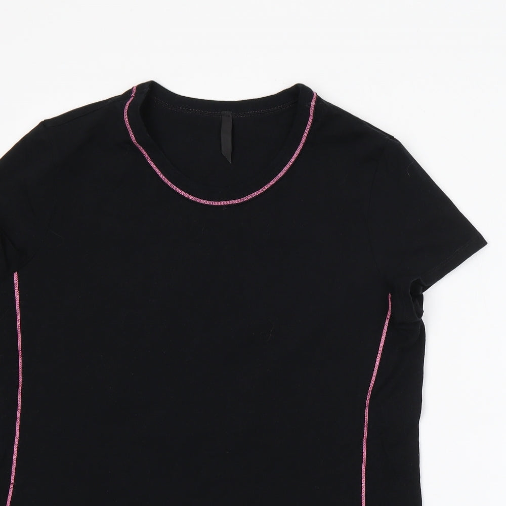 M&S Womens Black  Cotton  Pyjama Top Size 18
