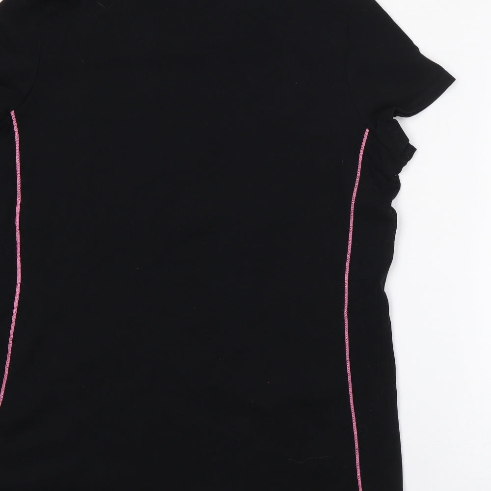 M&S Womens Black  Cotton  Pyjama Top Size 18