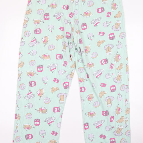 F&F Womens Green  Polyester  Pyjama Pants Size 18   - food donuts sweet