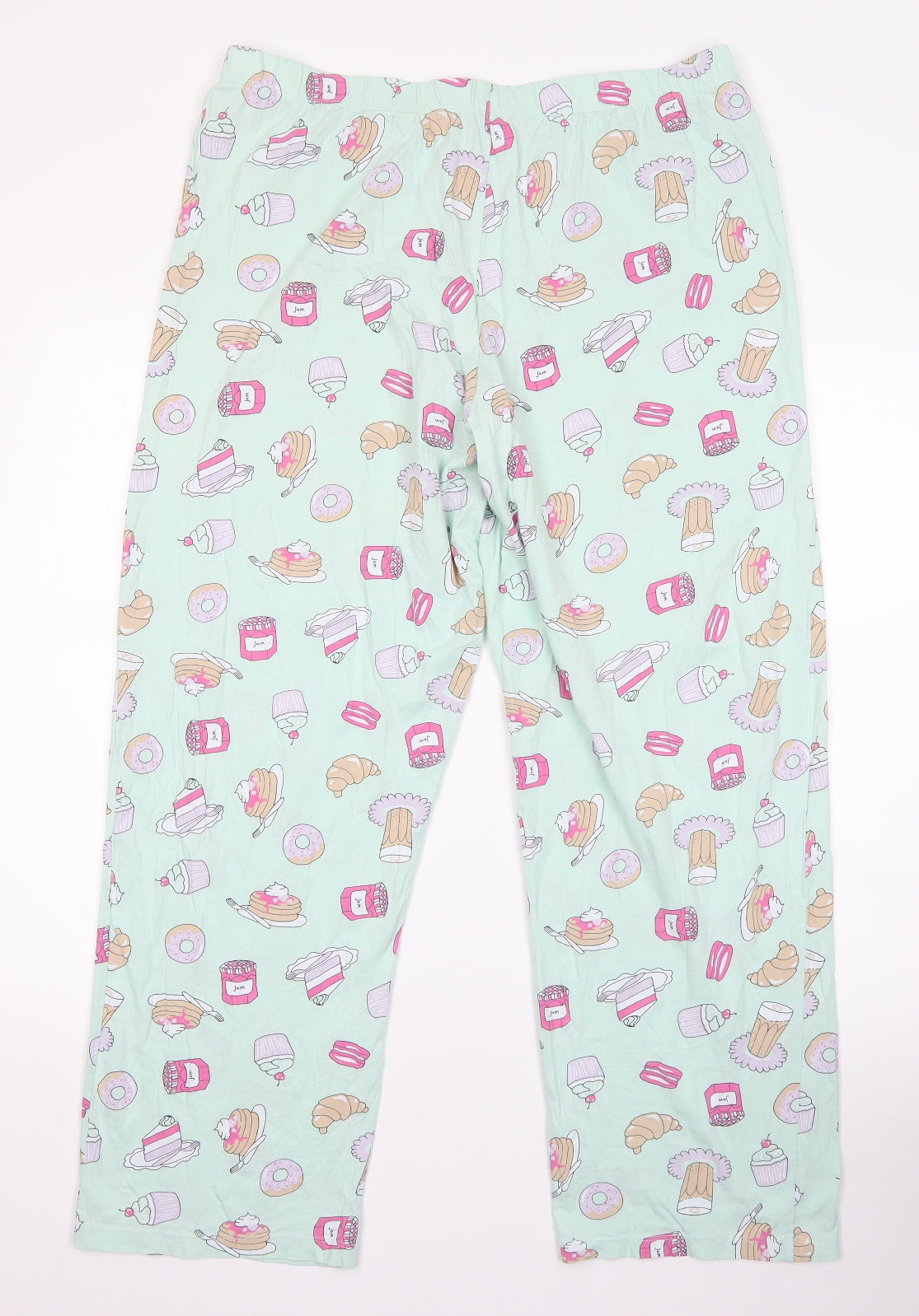 F&F Womens Green  Polyester  Pyjama Pants Size 18   - food donuts sweet
