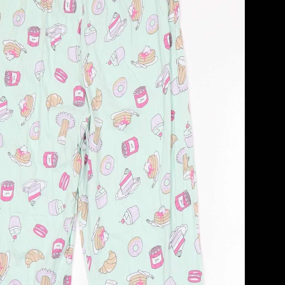 F&F Womens Green  Polyester  Pyjama Pants Size 18   - food donuts sweet