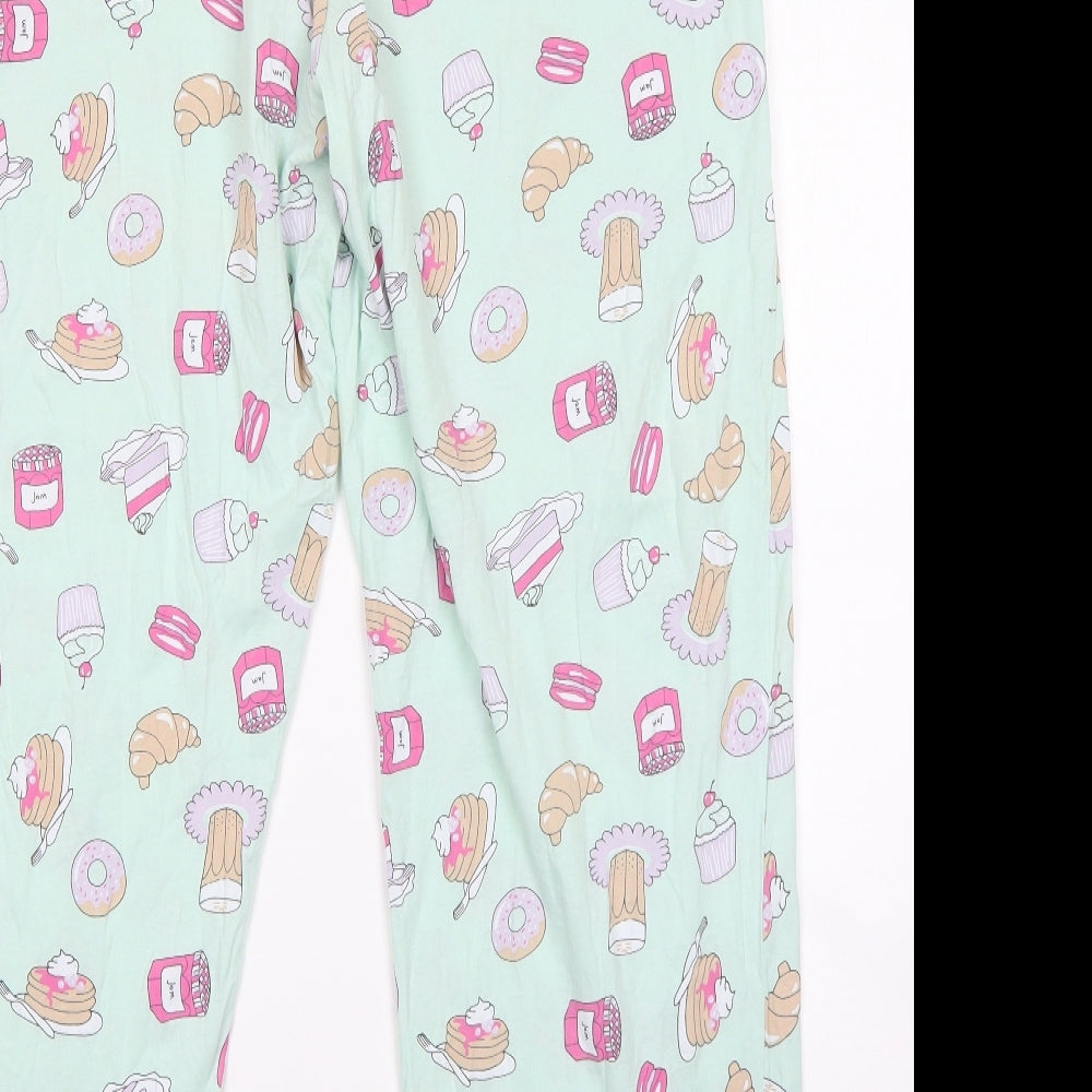 F&F Womens Green  Polyester  Pyjama Pants Size 18   - food donuts sweet