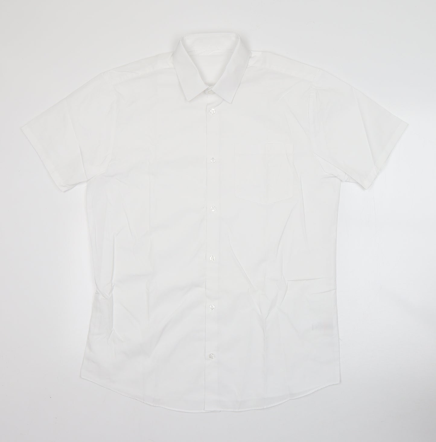 George Boys White  Cotton Basic Button-Up Size 16 Years Collared Button
