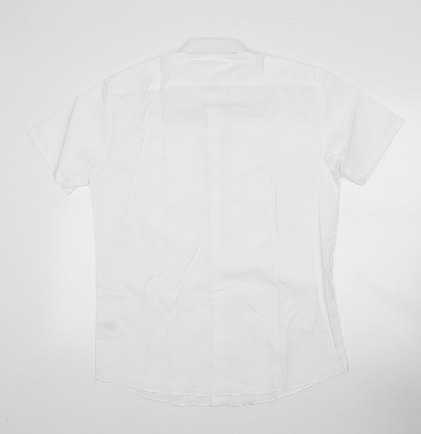 George Boys White  Cotton Basic Button-Up Size 16 Years Collared Button