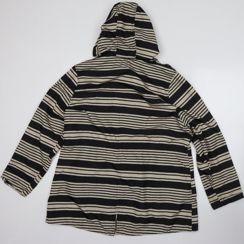 Primark Womens Beige Striped  Parka Coat Size L