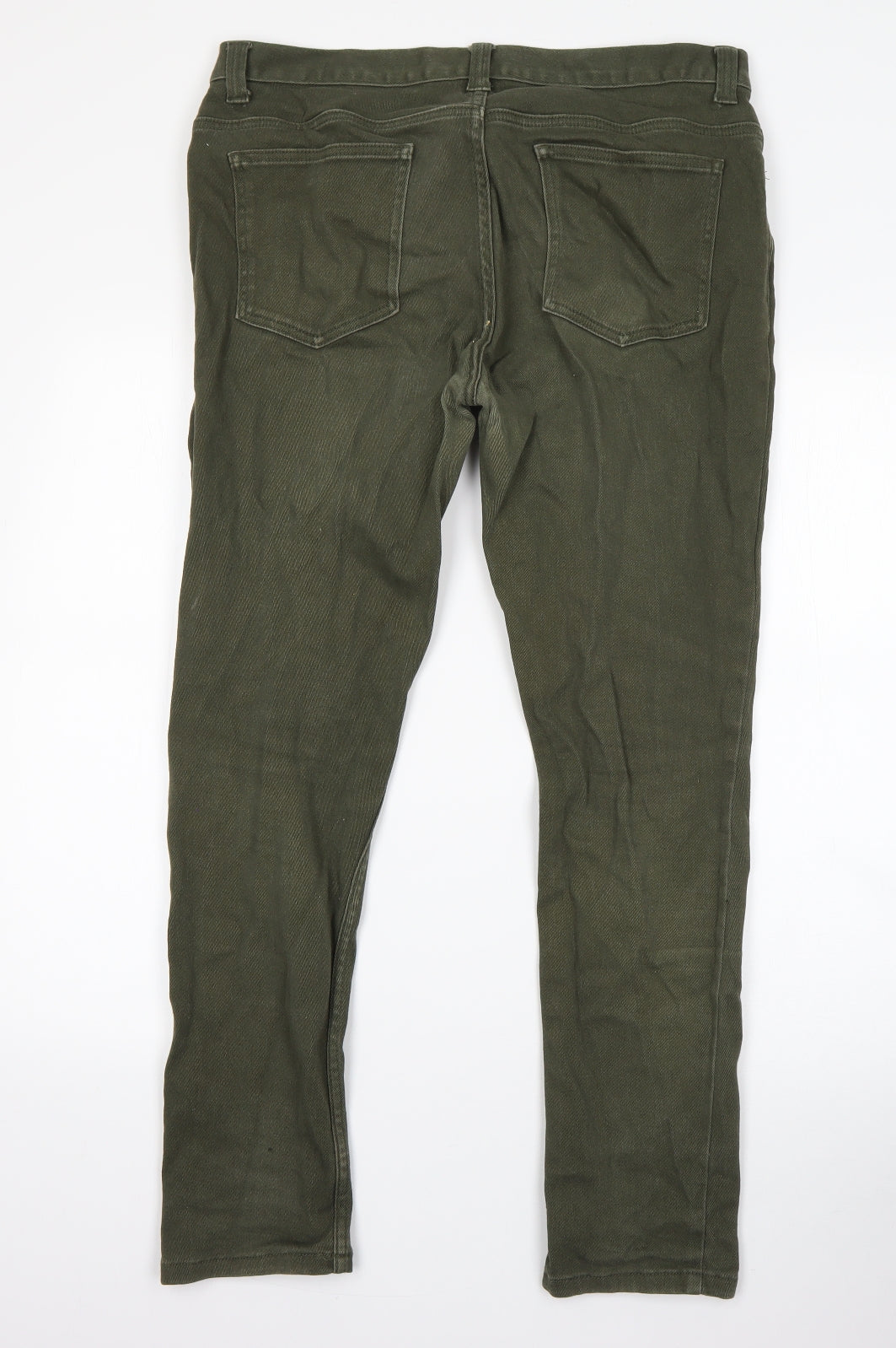 Denim Co Mens Green  Cotton Straight Jeans Size 34 L28 in Regular