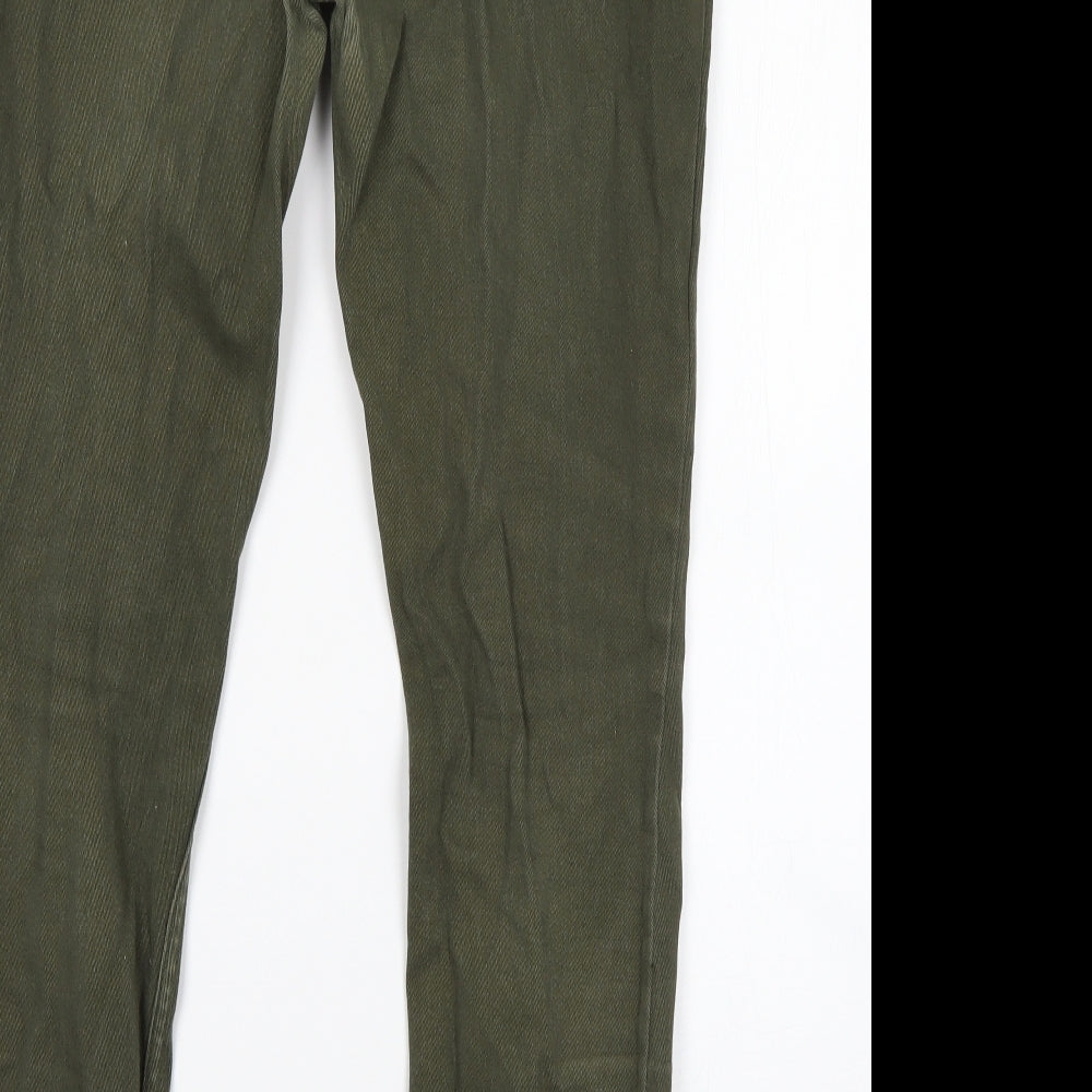 Denim Co Mens Green  Cotton Straight Jeans Size 34 L28 in Regular