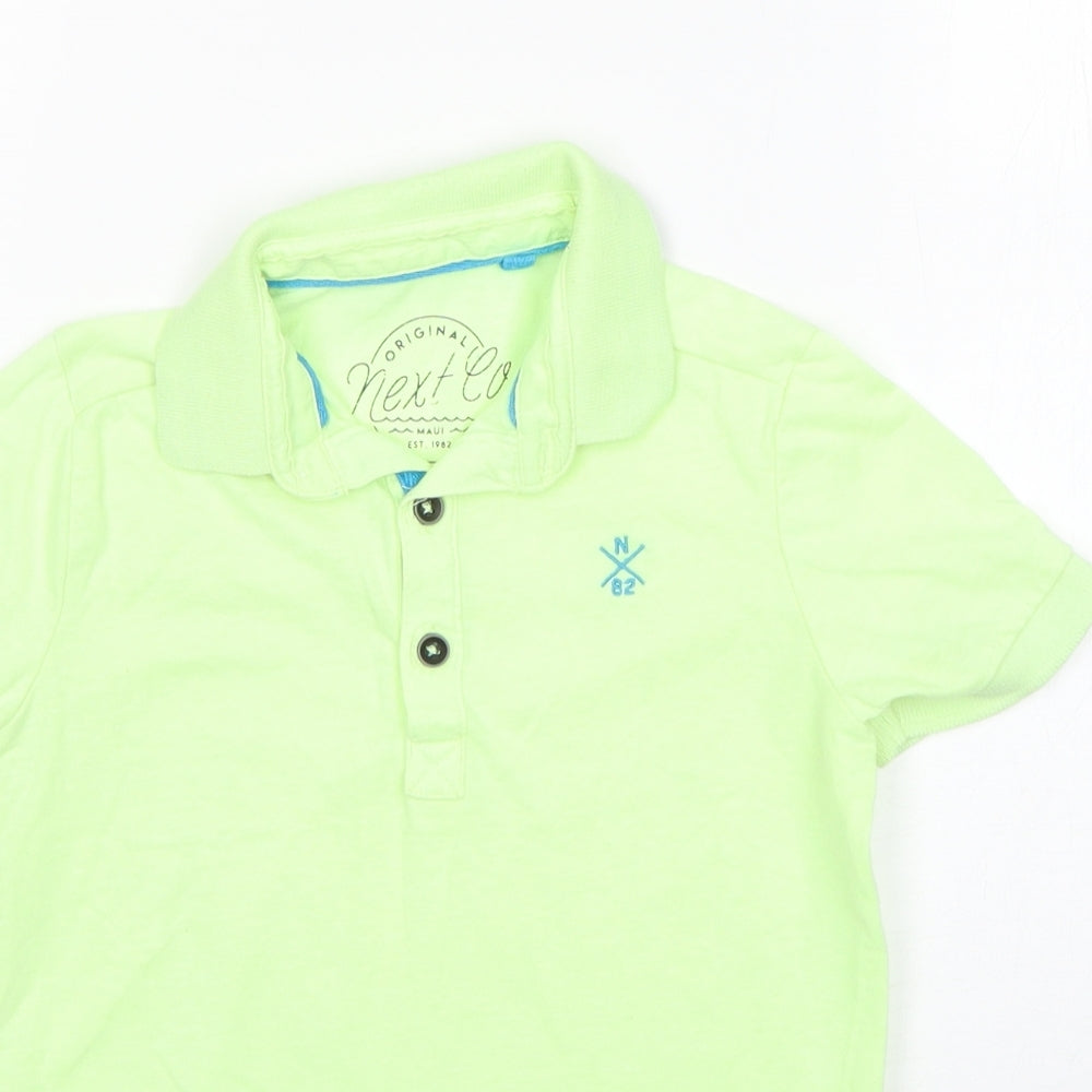 NEXT Boys Green  Cotton Basic Polo Size 5 Years Collared