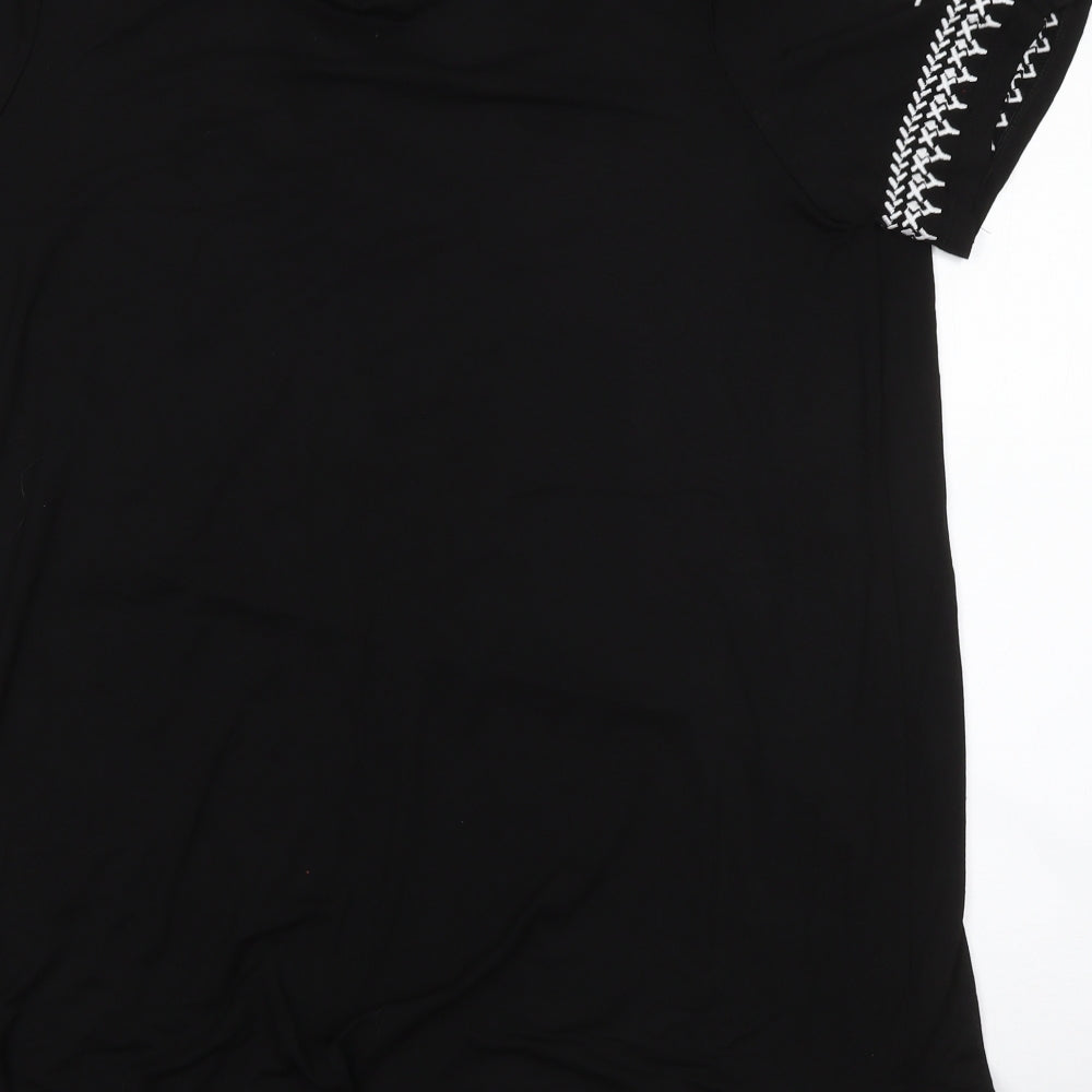 Love Yours Womens Black  Viscose Basic Blouse Size 14 V-Neck