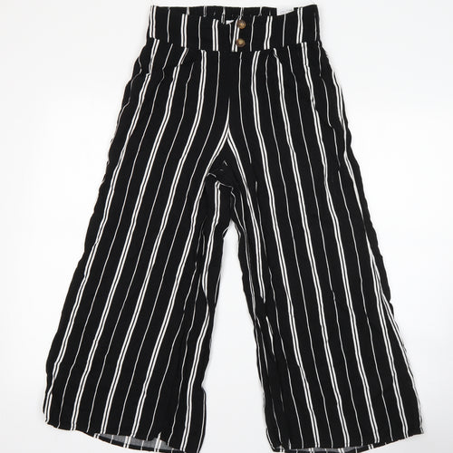 Hollister Womens Black Striped Viscose Harem Trousers Size XS L21 in Regular