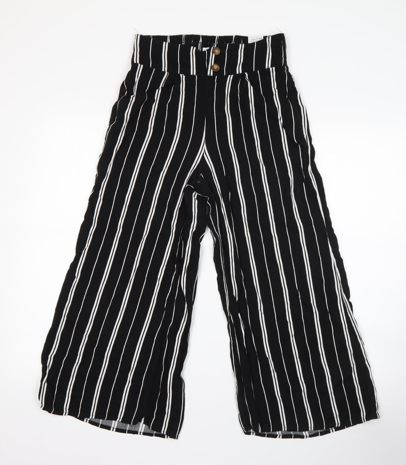 Hollister Womens Black Striped Viscose Harem Trousers Size XS L21 in Regular