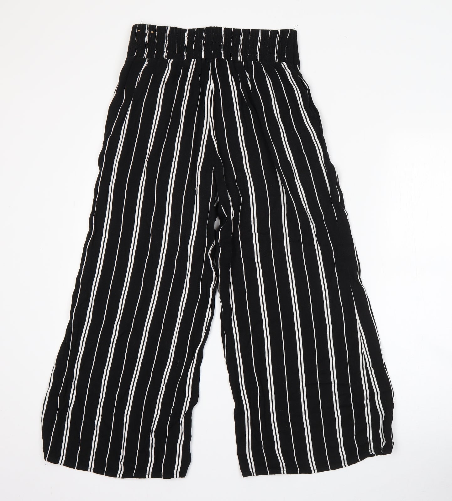 Hollister Womens Black Striped Viscose Harem Trousers Size XS L21 in Regular