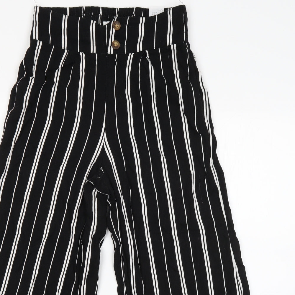 Hollister Womens Black Striped Viscose Harem Trousers Size XS L21 in Regular
