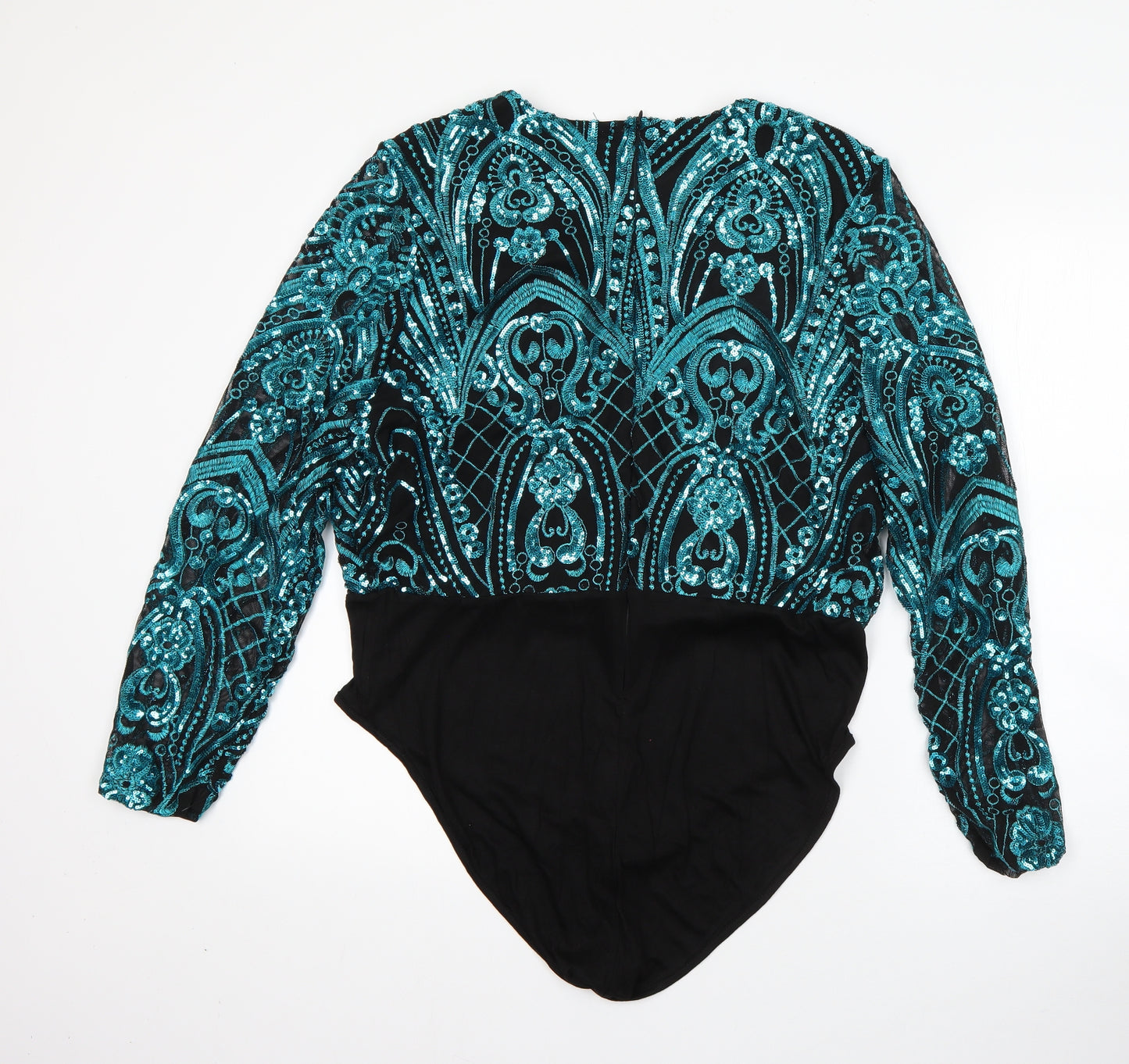 Studio Womens Blue Paisley Viscose Romper One-Piece Size 16