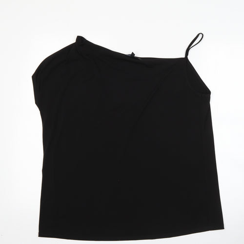 Capsule Womens Black  Polyester Basic Blouse Size 16 One Shoulder