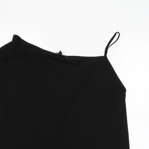Capsule Womens Black  Polyester Basic Blouse Size 16 One Shoulder