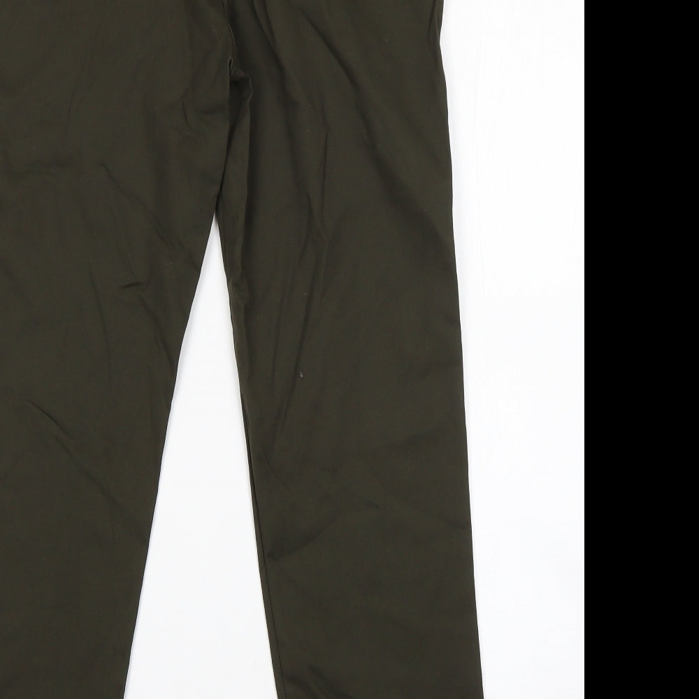 F&F Womens Green  Viscose Dress Pants Trousers Size 10 L24 in Regular