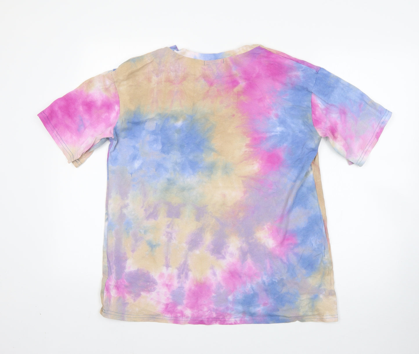 SheIn Womens Multicoloured  100% Cotton Basic T-Shirt Size S Round Neck - tie dye