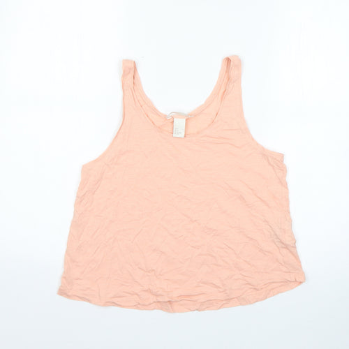 H&M Womens Orange  Cotton Basic Tank Size S Round Neck