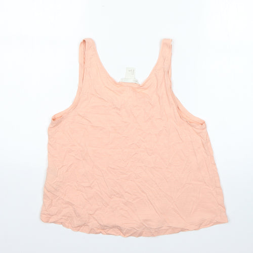 H&M Womens Orange  Cotton Basic Tank Size S Round Neck