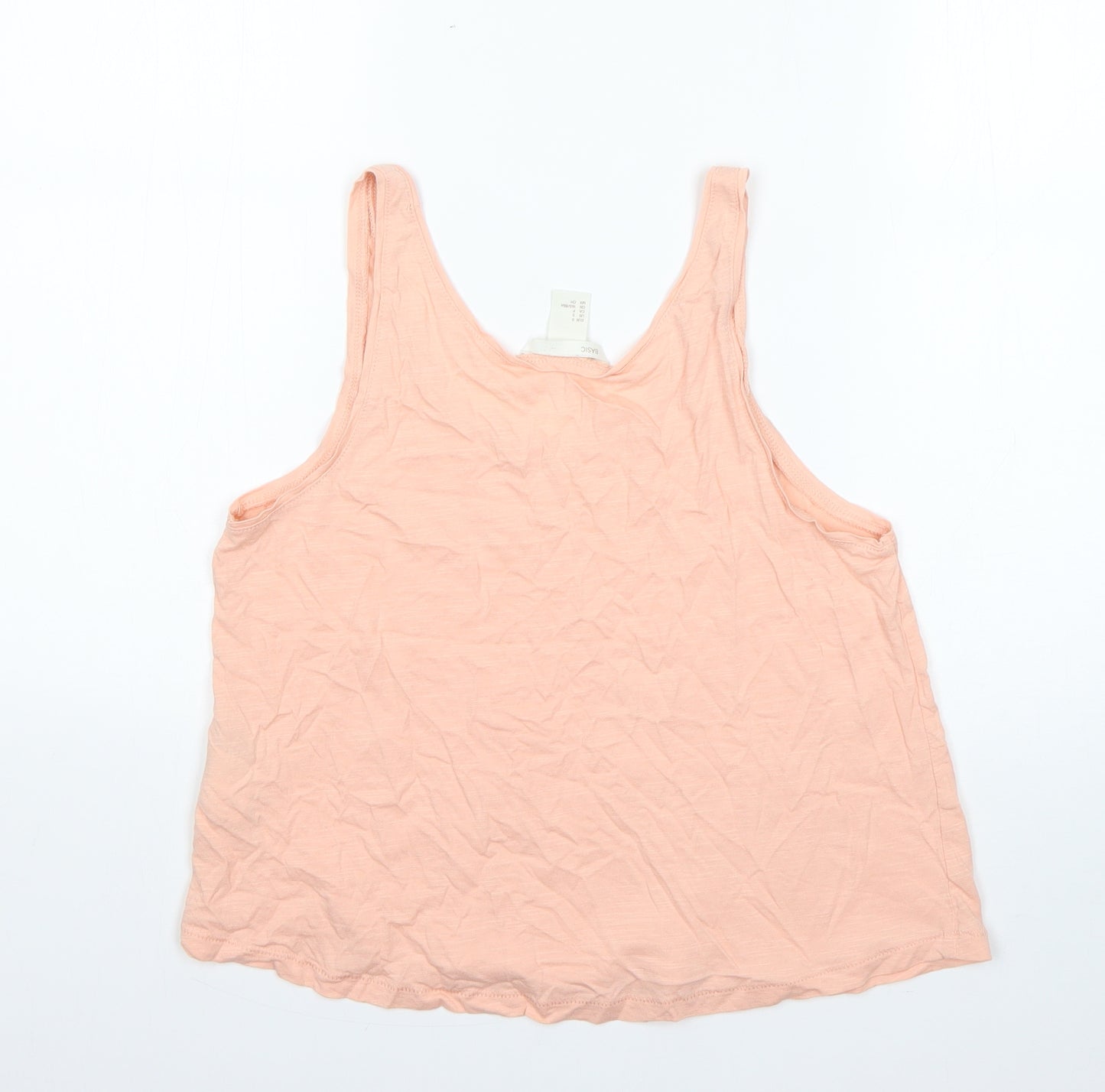 H&M Womens Orange  Cotton Basic Tank Size S Round Neck