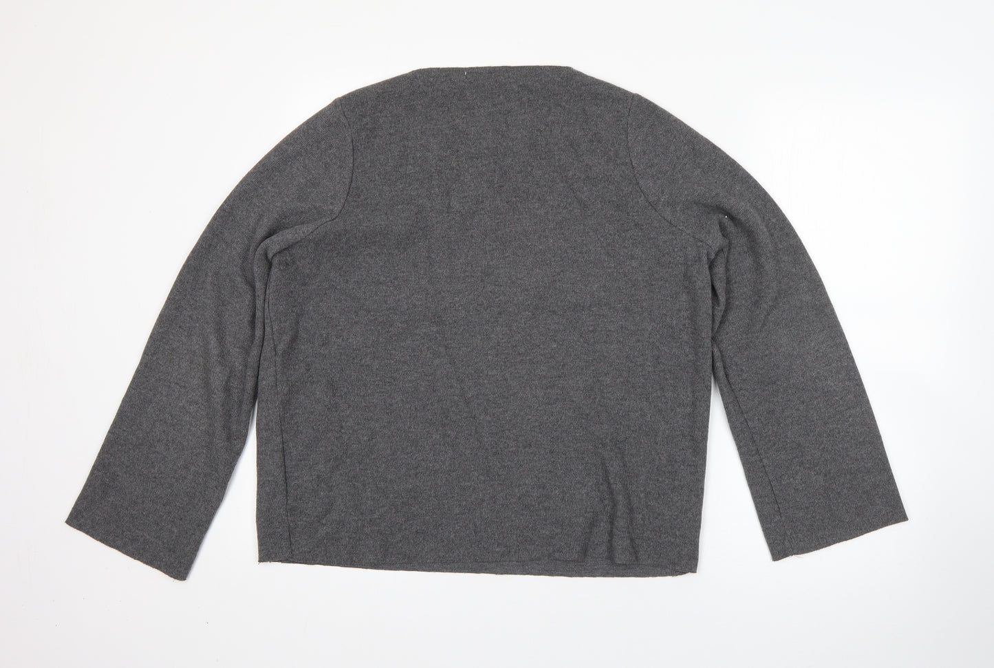Zara Womens Grey Round Neck  Cotton Pullover Jumper Size S