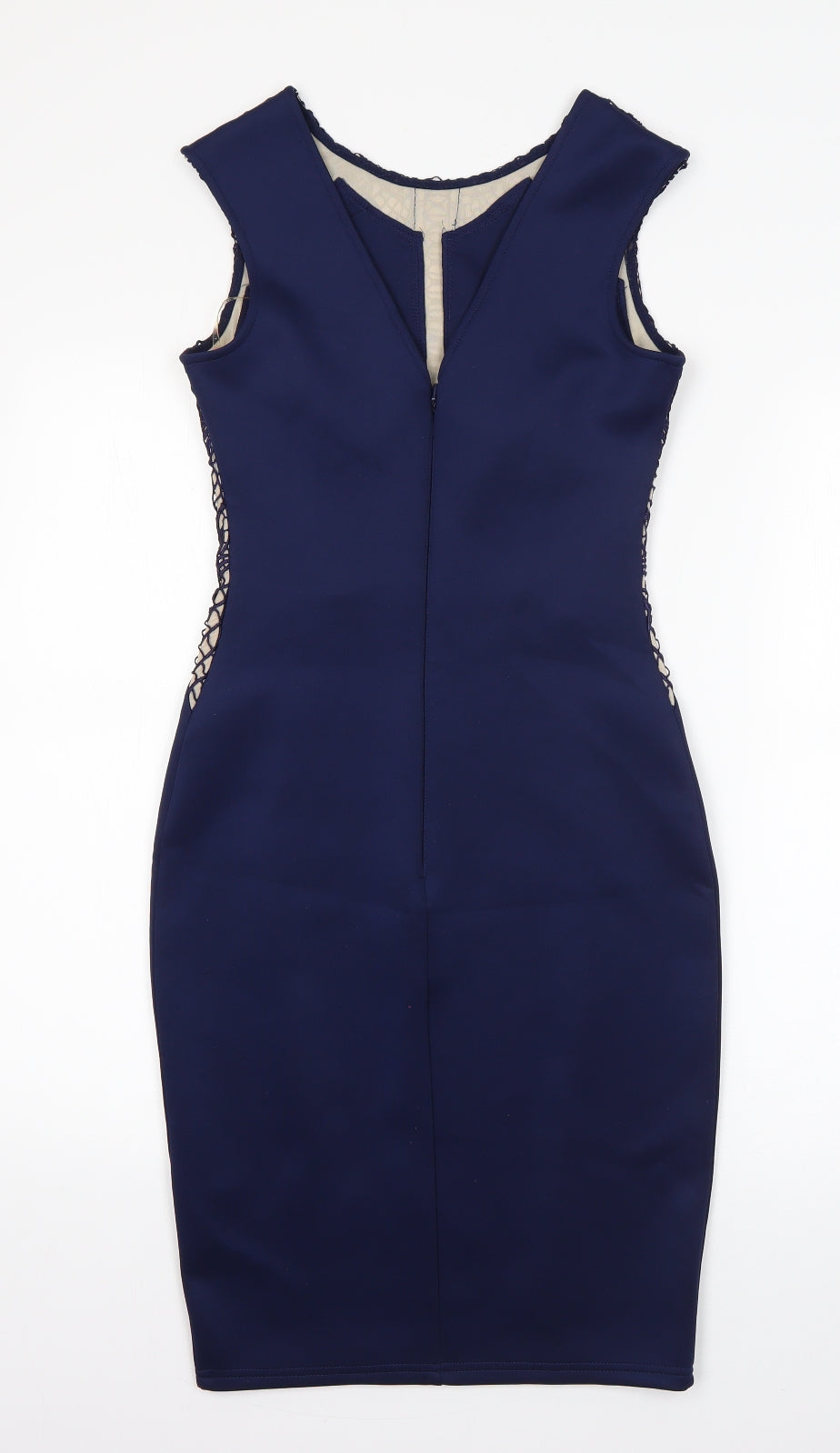 Lipsy Womens Blue  Polyester Pencil Dress  Size 8  Round Neck