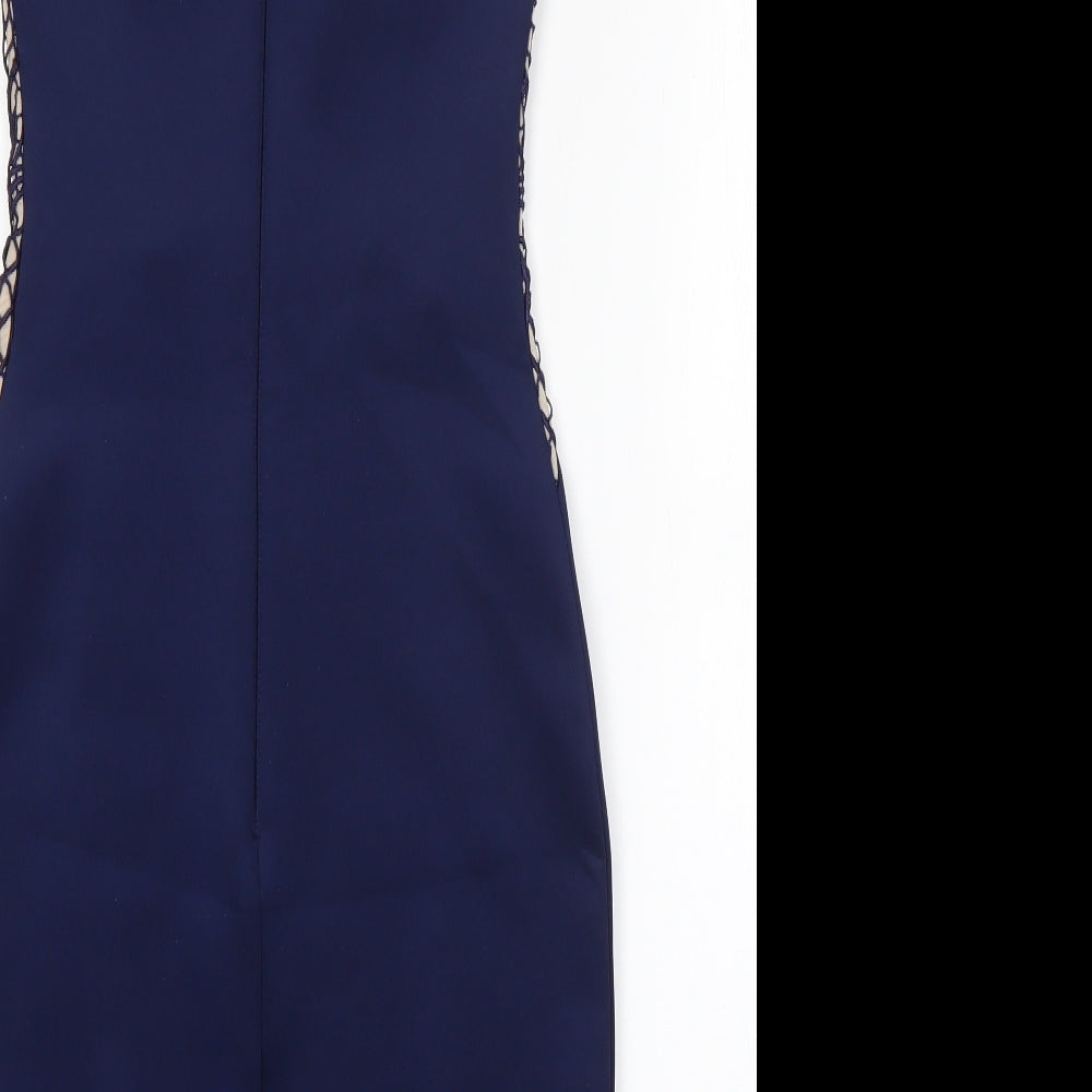 Lipsy Womens Blue  Polyester Pencil Dress  Size 8  Round Neck