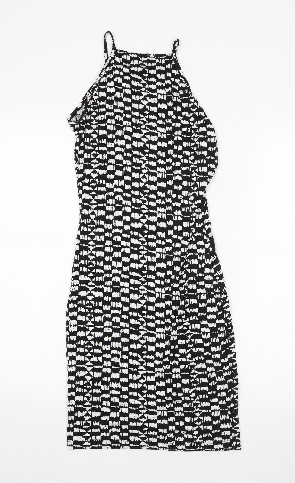 Miss Selfridge Womens Black  Viscose Pencil Dress  Size 8  Square Neck