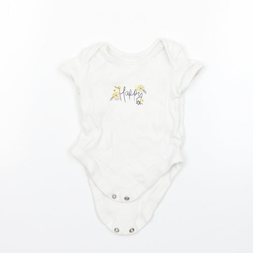 George Boys White  Cotton Romper One-Piece Size 0-3 Months