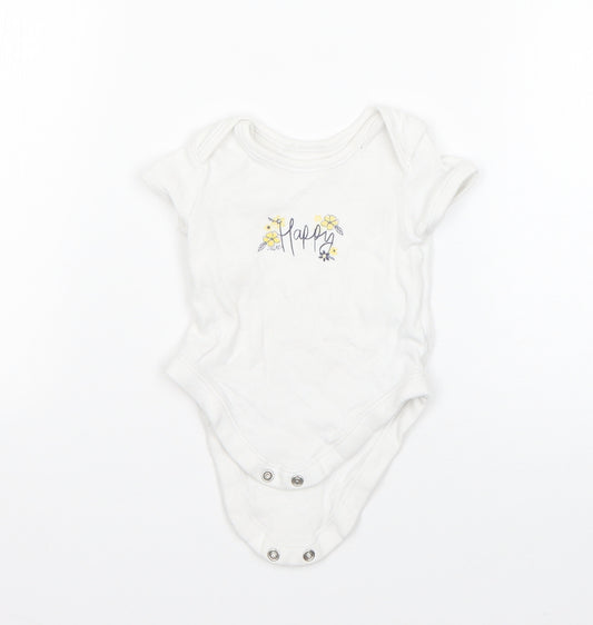 George Boys White  Cotton Romper One-Piece Size 0-3 Months